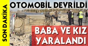 Otomobil Devrildi: 2 Yaralı