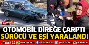OTOMOBİL DİREĞE ÇARPARAK DURABİLDİ