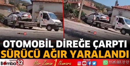 Otomobil direğe çarptı 