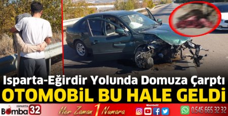Otomobil domuza çarptı