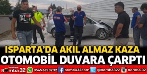 OTOMOBİL DUVARA ÇARPTI