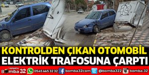 Otomobil elektrik trafosuna çarptı