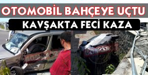 OTOMOBİL EVİN BAHÇESİNE UÇTU