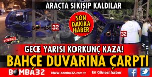 OTOMOBİL EVİN DUVARINA ÇARPTI