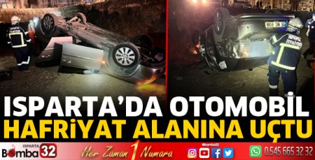 Otomobil hafriyat alanına uçtu