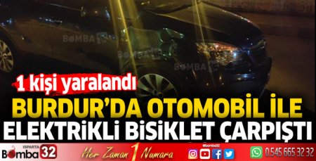Otomobil ile elektrikli bisiklet çarpıştı 