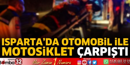 Otomobil ile motosiklet çarpıştı 