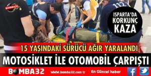 OTOMOBİL İLE MOTOSİKLET ÇARPIŞTI