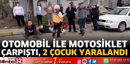 Otomobil ile motosiklet çarpıştı