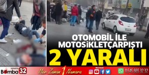Otomobil ile motosiklet kazasında 2 yaralı