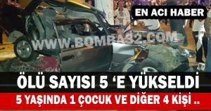 Otomobil kaldırıma çıktı: 5 ölü, 1 yaralı