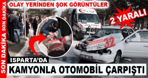 OTOMOBİL KAMYONA ARKADAN ÇARPTI