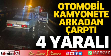 Otomobil kamyonete arkadan çarptı