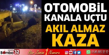 Otomobil kanala uçtu 