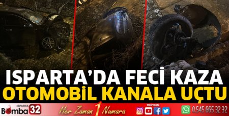 Otomobil kanala uçtu
