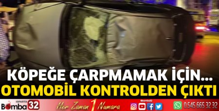 Otomobil kontrolden çıktı 