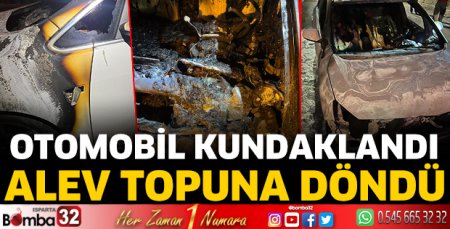 Otomobil kundaklandı alev topuna döndü