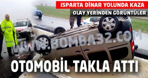 OTOMOBİL METRELERCE TAKLA ATTI