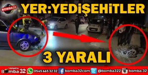 OTOMOBİL MOTOSİKLETE ÇARPTI 3 YARALI