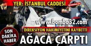 OTOMOBİL ORTA REFÜJE ÇIKTI