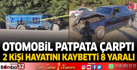Otomobil patpata çarptı 2 ölü 8 yaralı