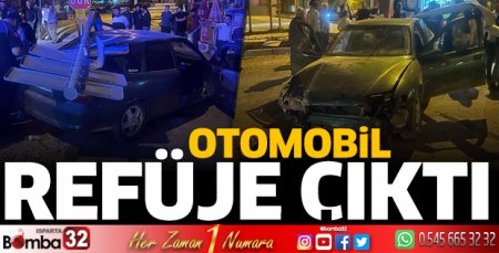 Otomobil refüje çıktı