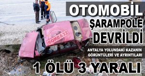 Otomobil Şarampole Devrildi: 1 Ölü, 3 Yaralı