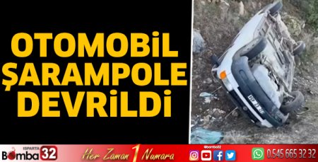 Otomobil şarampole devrildi