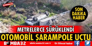 OTOMOBİL ŞARAMPOLE UÇTU!
