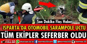 OTOMOBİL ŞARAMPOLE UÇTU