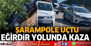 Otomobil şarampole uçtu