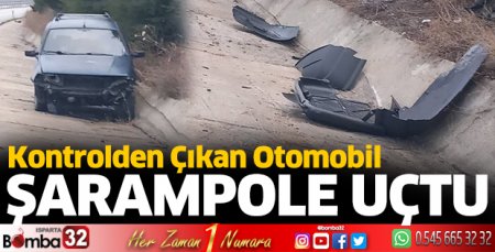 Otomobil şarampole uçtu