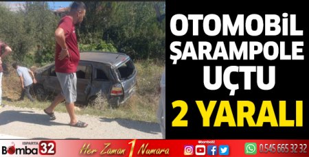 Otomobil şarampole uçtu
