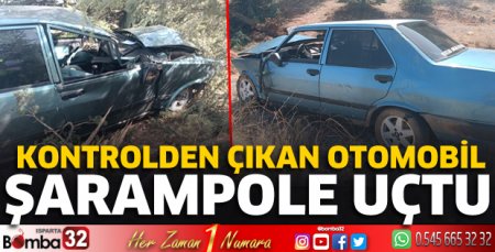 Otomobil şarampole uçtu