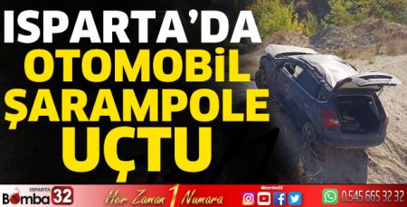 Otomobil şarampole uçtu