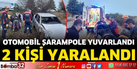 Otomobil şarampole yuvarlandı