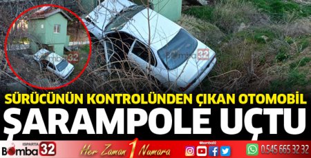 Otomobil savruldu
