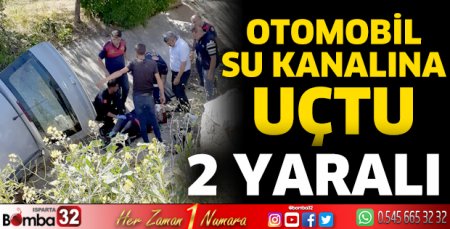 Otomobil su kanalına uçtu: 2 yaralı
