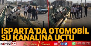 Otomobil su kanalına uçtu