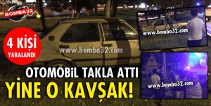 OTOMOBİL TAKLA ATARAK REFÜJE ÇIKTI
