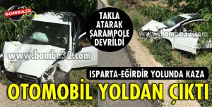 OTOMOBİL TAKLA ATARAK ŞARAMPOLE DEVRİLDİ!