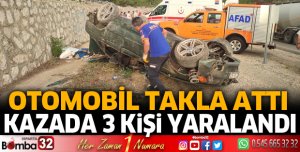 Otomobil takla attı