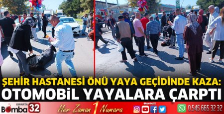 Otomobil yayalara çarptı