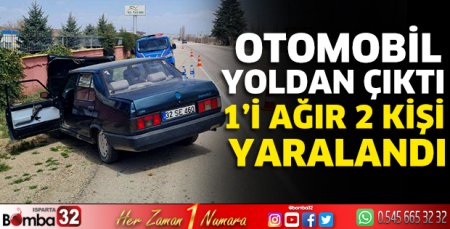 Otomobil yoldan çıktı 1’i ağır 2 kişi yaralandı