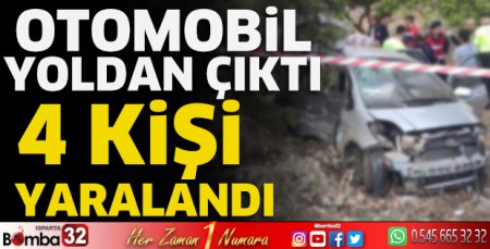 Otomobil yoldan çıktı 4 yaralı 