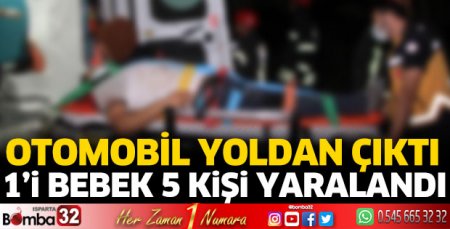 Otomobil yoldan çıktı 5 yaralı