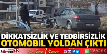 Otomobil yoldan çıktı
