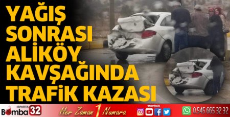 Kamyonet ışıkta bekleyen otomobile arkadan çarptı