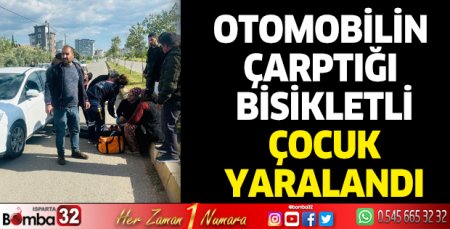 Otomobilin çarptığı bisikletli çocuk yaralandı
