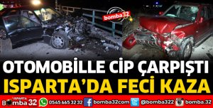 OTOMOBİLLE CİP ÇARPIŞTI 4 KİŞİ YARALANDI